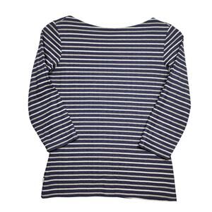 The North Face Blue White Striped Boat Neck 3/4 Sleeve Top Size XS